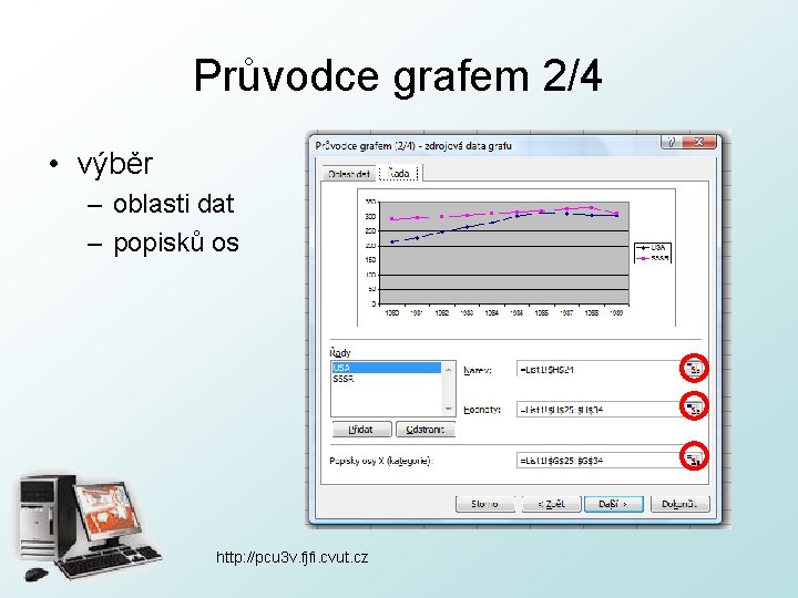 Průvodce grafem 2/4 • výběr – oblasti dat – popisků os http: //pcu 3