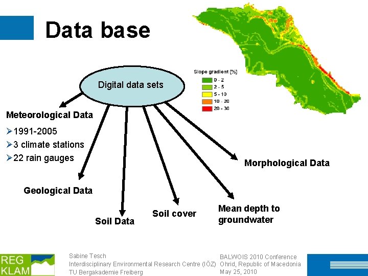 Data base Digital data sets Meteorological Data Ø 1991 -2005 Ø 3 climate stations