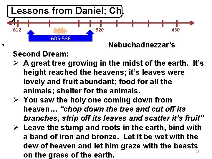 Lessons from Daniel; Ch. 4 612 • 520 605 -536 430 Nebuchadnezzar’s Second Dream: