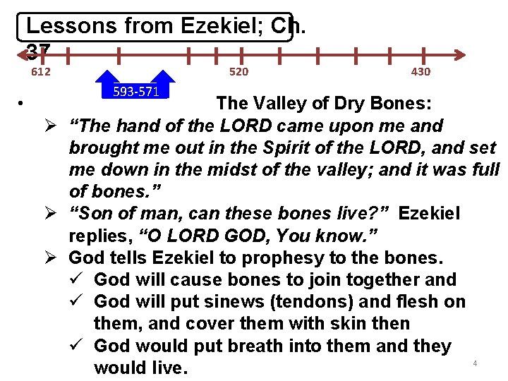Lessons from Ezekiel; Ch. 37 612 • 520 593 -571 430 The Valley of