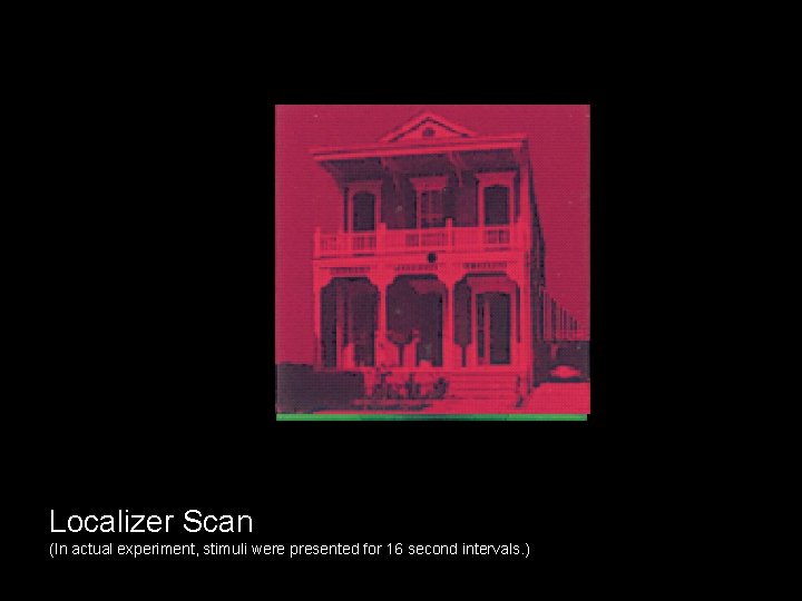 Localizer Scan (In actual experiment, stimuli were presented for 16 second intervals. ) 