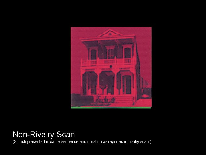 Non-Rivalry Scan (Stimuli presented in same sequence and duration as reported in rivalry scan.