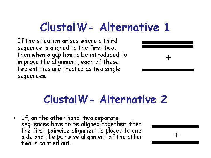 Clustal. W- Alternative 1 If the situation arises where a third sequence is aligned