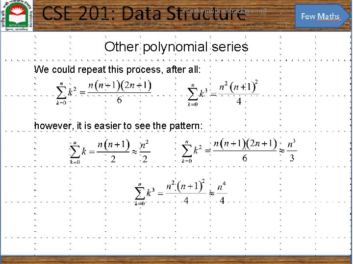 Mathematical background 21 Other polynomial series We could repeat this process, after all: however,