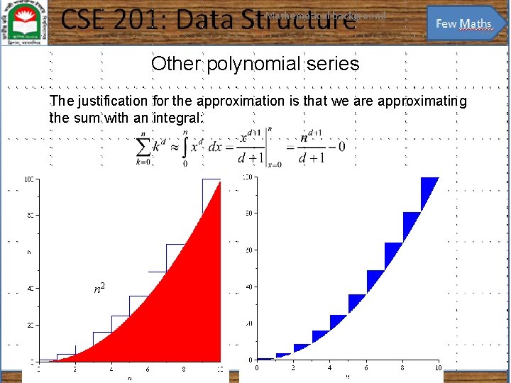 Mathematical background 23 Other polynomial series The justification for the approximation is that we