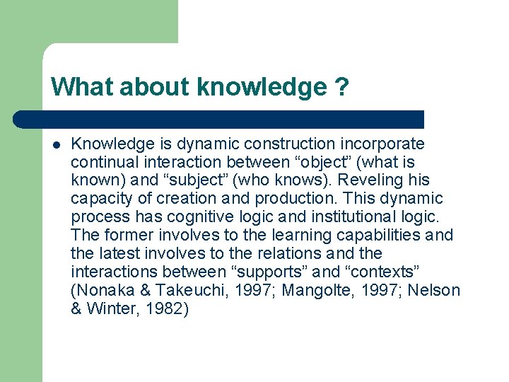 Knowledge and territorialresource dynamic Younes ABOUTAIB Universit Pierre