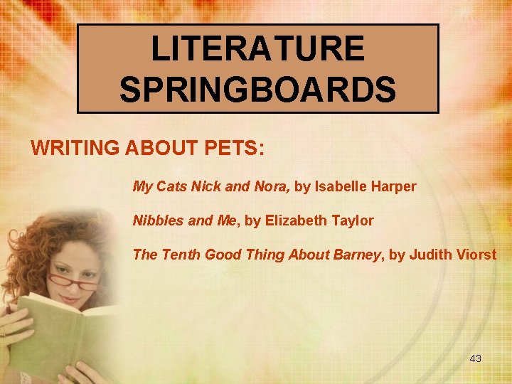 LITERATURE SPRINGBOARDS WRITING ABOUT PETS: My Cats Nick and Nora, by Isabelle Harper Nibbles