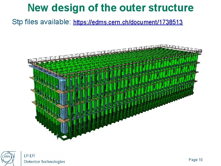New design of the outer structure Stp files available: https: //edms. cern. ch/document/1738513 Page