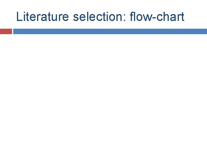 Literature selection: flow-chart 