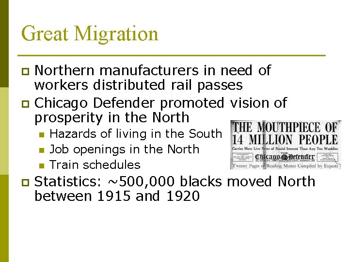 Great Migration Northern manufacturers in need of workers distributed rail passes p Chicago Defender