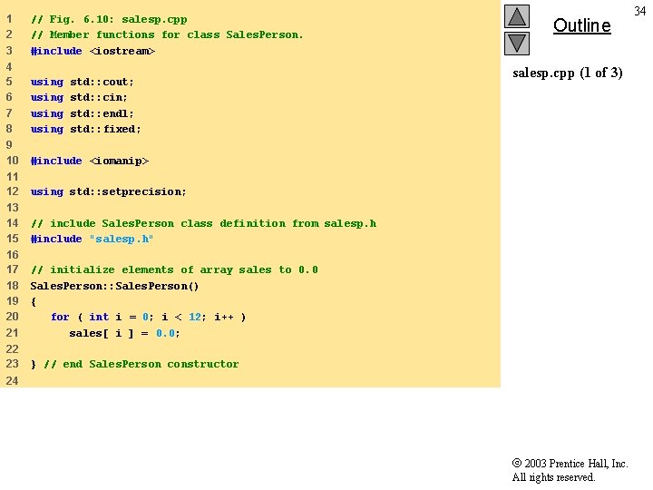 1 2 3 // Fig. 6. 10: salesp. cpp // Member functions for class