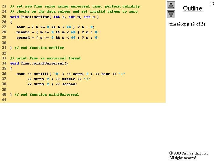 23 24 25 26 27 28 29 // set new Time value using universal