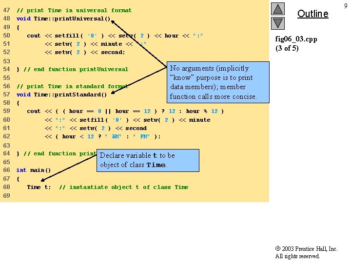 47 48 49 50 51 52 // print Time in universal format void Time: