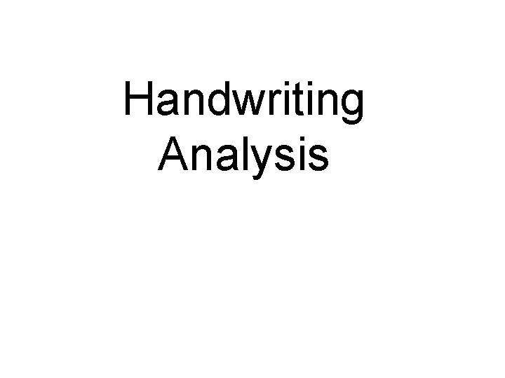 Handwriting Analysis 