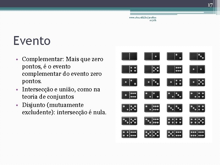 17 www. ctec. ufal. br/profess or/cfs Evento • Complementar: Mais que zero pontos, é