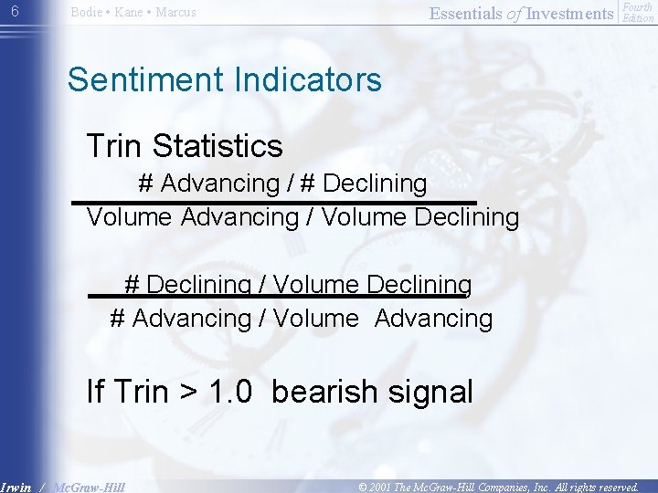 6 Essentials of Investments Bodie • Kane • Marcus Fourth Edition Sentiment Indicators Trin