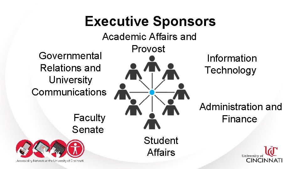 Executive Sponsors Academic Affairs and Provost Governmental Information Relations and Technology University Communications Administration