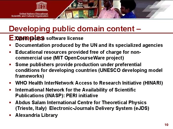 Developing public domain content – §Examples Open source software license § Documentation produced by