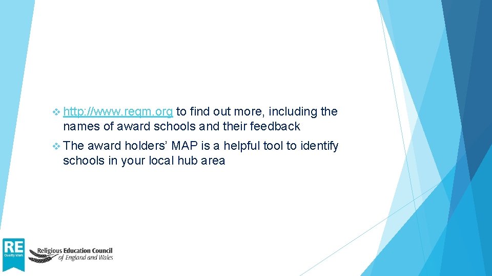 v http: //www. reqm. org to find out more, including the names of award