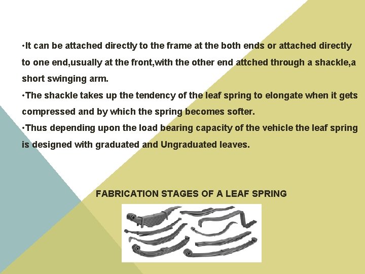  • It can be attached directly to the frame at the both ends