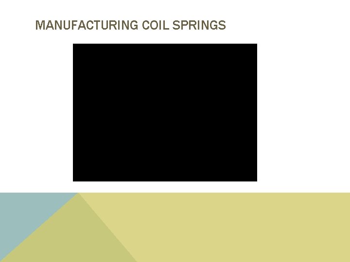 MANUFACTURING COIL SPRINGS 