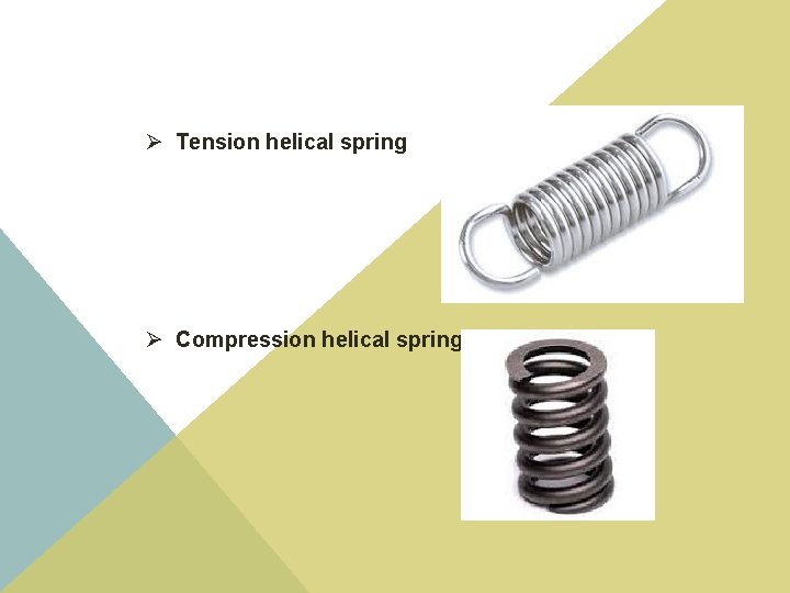 Ø Tension helical spring Ø Compression helical spring 
