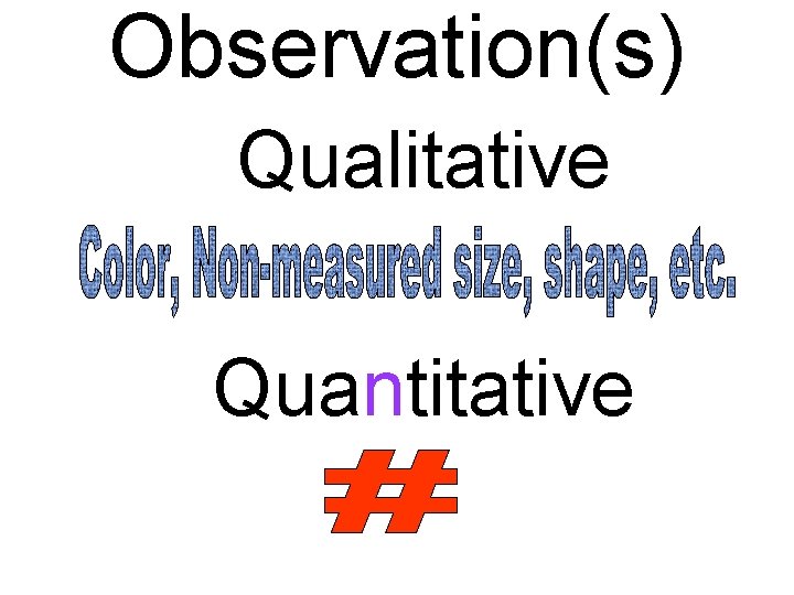 Observation(s) Qualitative Quantitative 