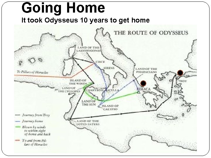 Going Home It took Odysseus 10 years to get home 