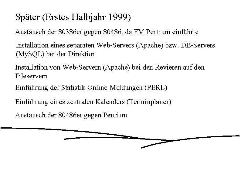 Später (Erstes Halbjahr 1999) Austausch der 80386 er gegen 80486, da FM Pentium einführte