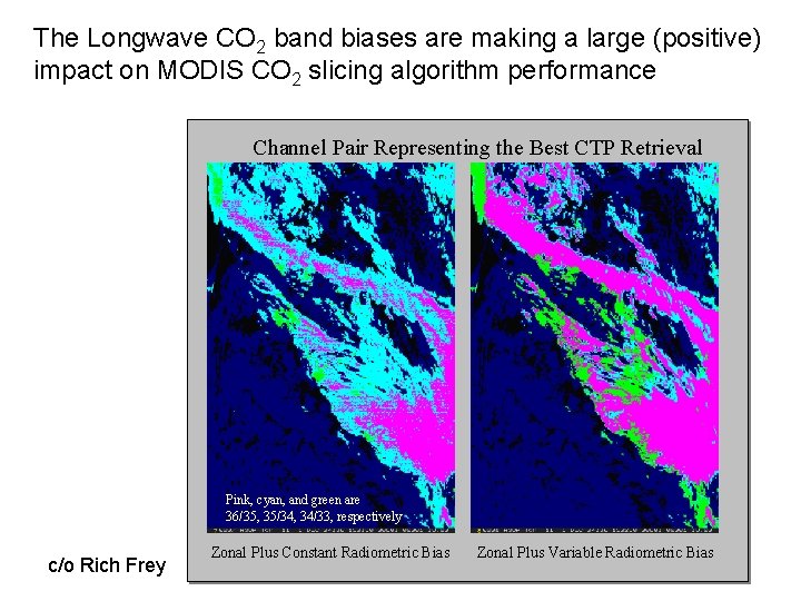 The Longwave CO 2 band biases are making a large (positive) impact on MODIS
