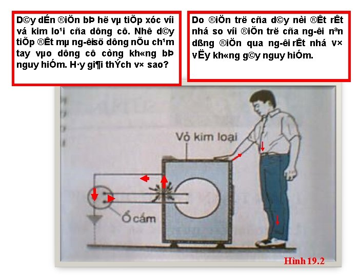 D©y dÉn ®iÖn bÞ hë vµ tiÕp xóc víi vá kim lo¹i cña dông
