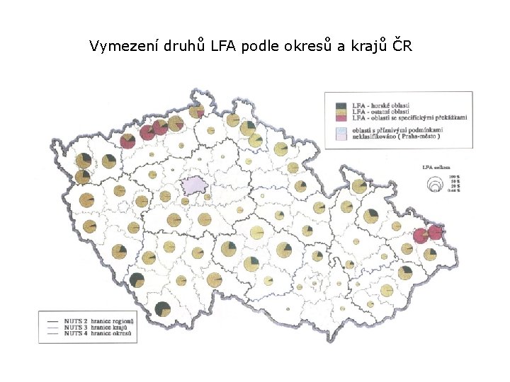 Vymezení druhů LFA podle okresů a krajů ČR 