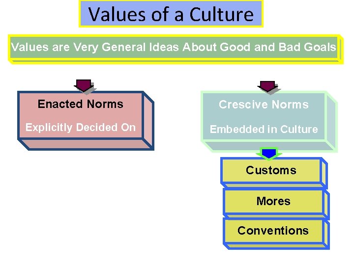 Values of a Culture Values are Very General Ideas About Good and Bad Goals