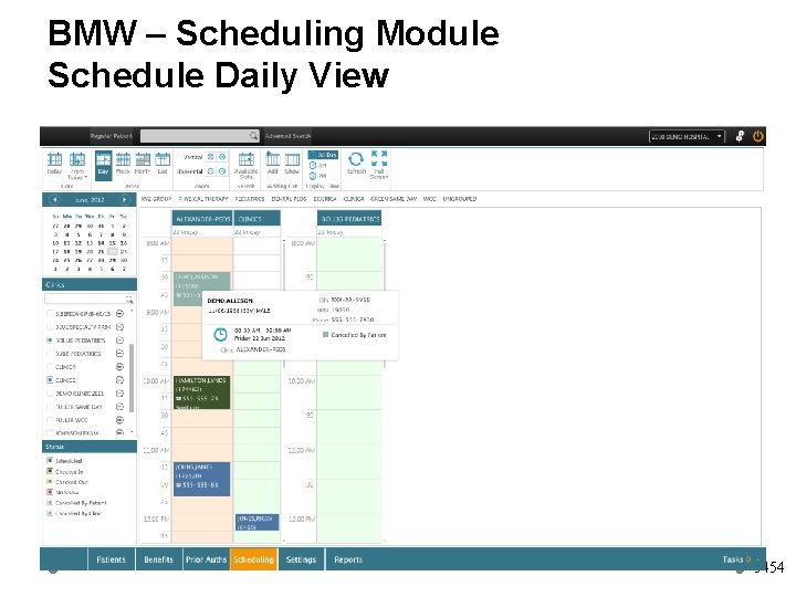 BMW – Scheduling Module Schedule Daily View 5454 