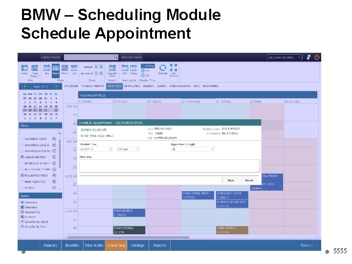 BMW – Scheduling Module Schedule Appointment 5555 