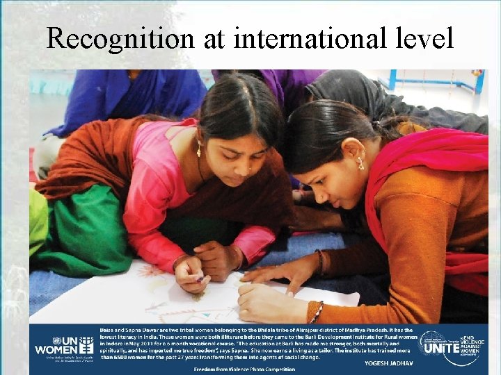 Recognition at international level 