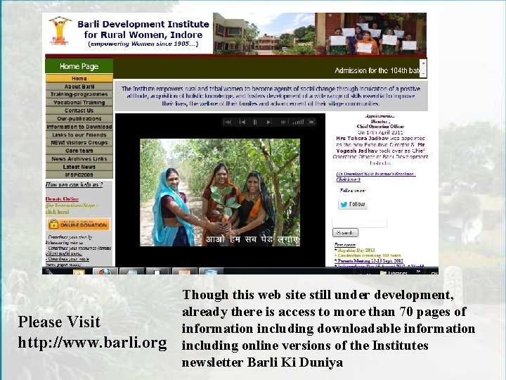 Please Visit http: //www. barli. org Though this web site still under development, already