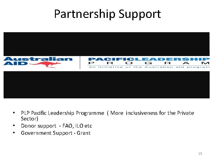 Partnership Support • PLP Pacific Leadership Programme ( More inclusiveness for the Private Sector)