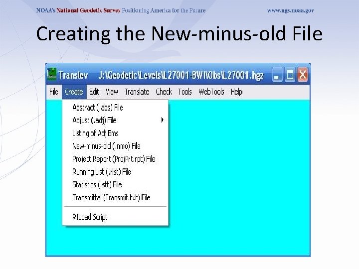 Creating the New-minus-old File 