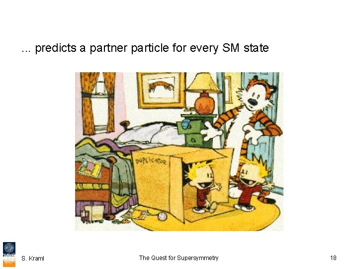 . . . predicts a partner particle for every SM state S. Kraml The