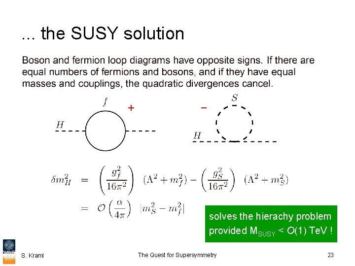 . . . the SUSY solution + XX − XX solves the hierachy problem