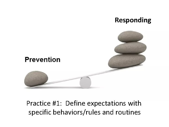 Responding Practice #1: Define expectations with specific behaviors/rules and routines 