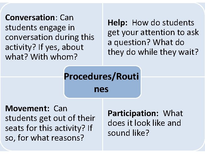 Conversation: Can students engage in conversation during this activity? If yes, about what? With