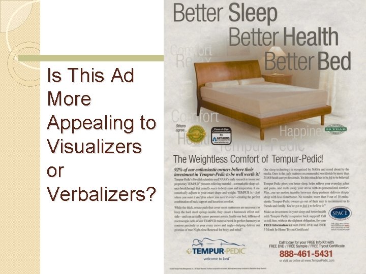 Is This Ad More Appealing to Visualizers or Verbalizers? Chapter Five Slide 38 