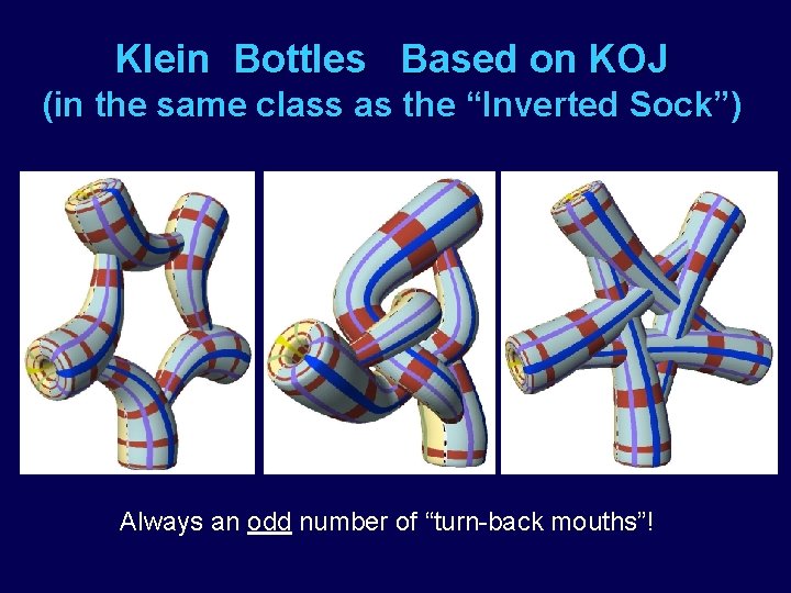 Klein Bottles Based on KOJ (in the same class as the “Inverted Sock”) Always