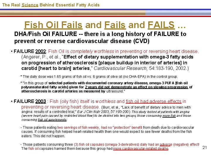 The Real Science Behind Essential Fatty Acids Fish Oil Fails and FAILS … DHA/Fish