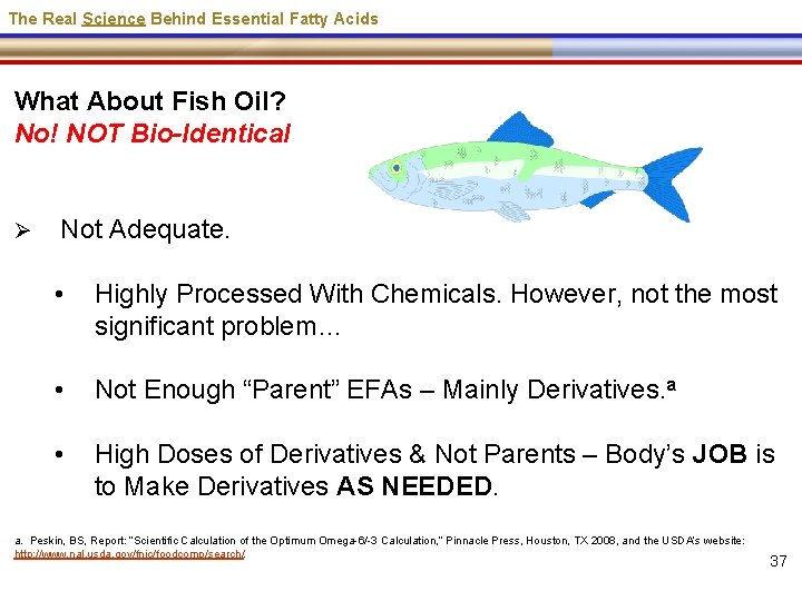 The Real Science Behind Essential Fatty Acids What About Fish Oil? No! NOT Bio-Identical