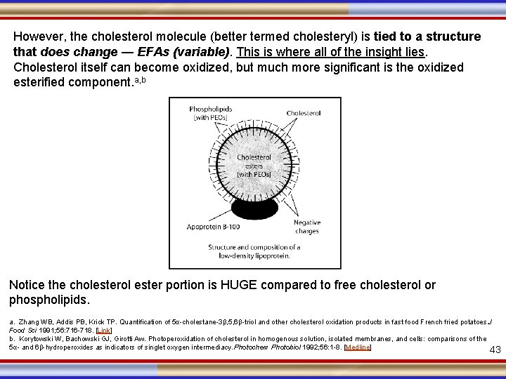 However, the cholesterol molecule (better termed cholesteryl) is tied to a structure that does