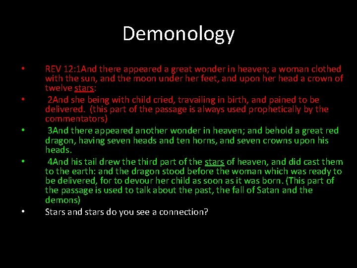 Demonology • • • REV 12: 1 And there appeared a great wonder in