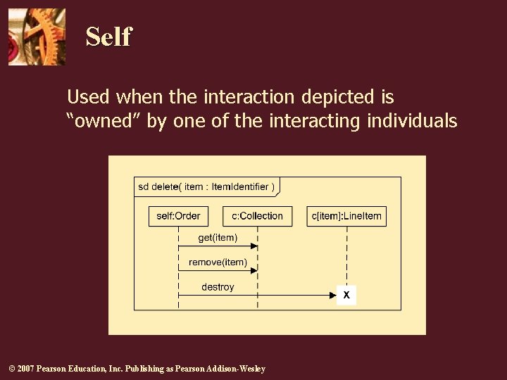 Self Used when the interaction depicted is “owned” by one of the interacting individuals